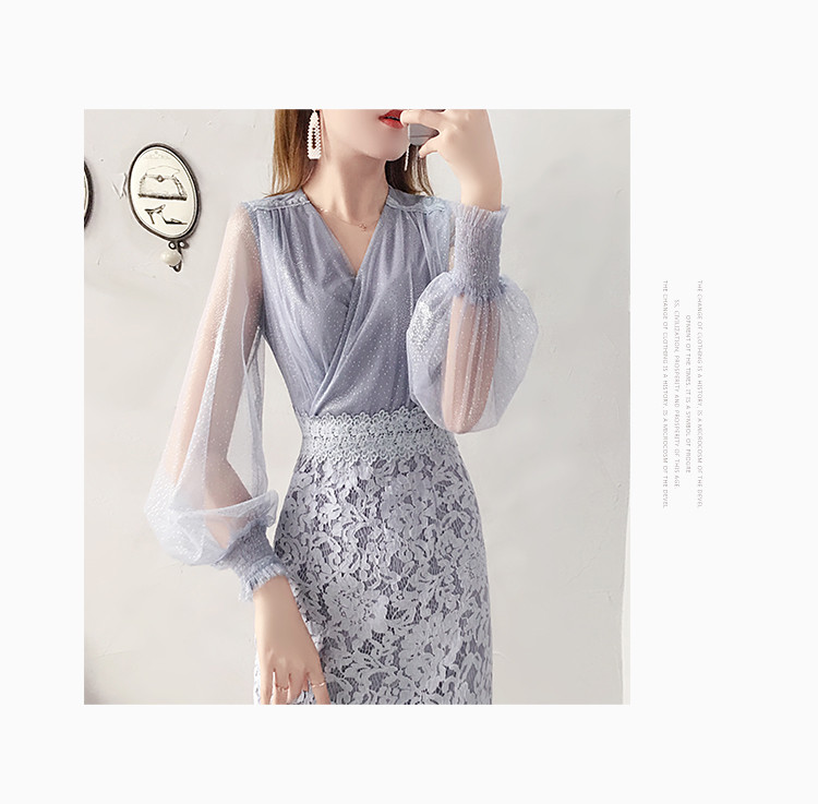 施悦名 夏装2019新款很仙的法国小众连衣裙气质显瘦网纱蕾丝包臀裙子春季