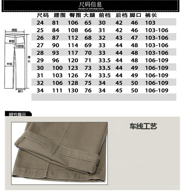 洋湖轩榭 春夏秋新款中老年男裤西装裤高腰双褶全棉加肥爸爸休闲裤A