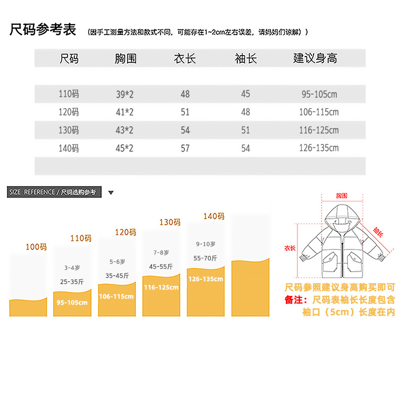 洋湖轩榭 女童棉衣新款儿童手塞棉服韩版宝宝加厚外套棉袄A