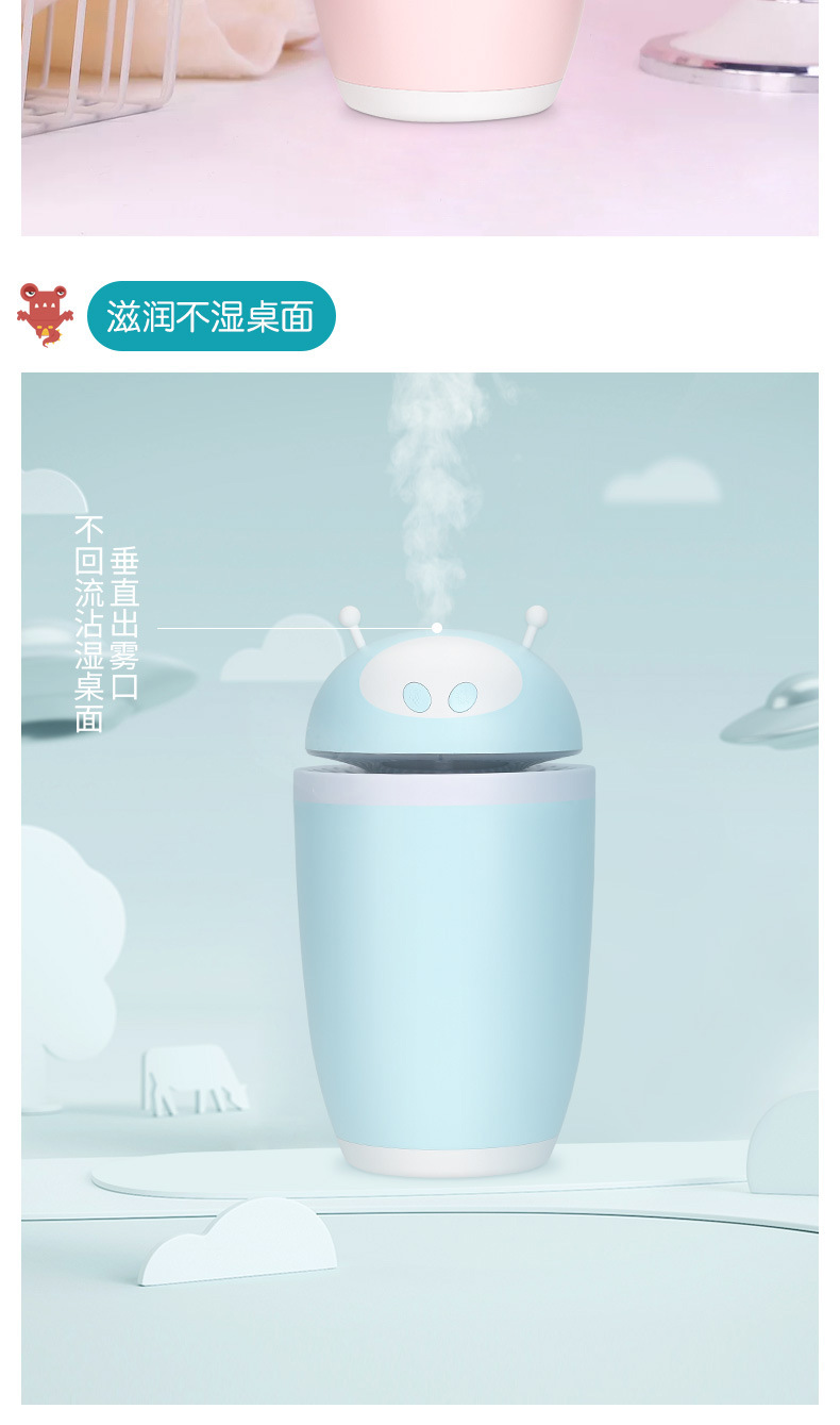 汤河店 太空人加湿器usb加湿器三合一家用雾化器迷你创意礼品A