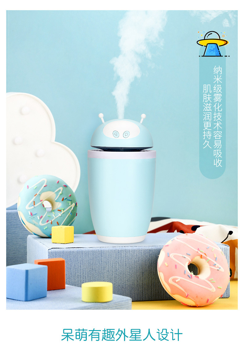 汤河店 太空人加湿器usb加湿器三合一家用雾化器迷你创意礼品A