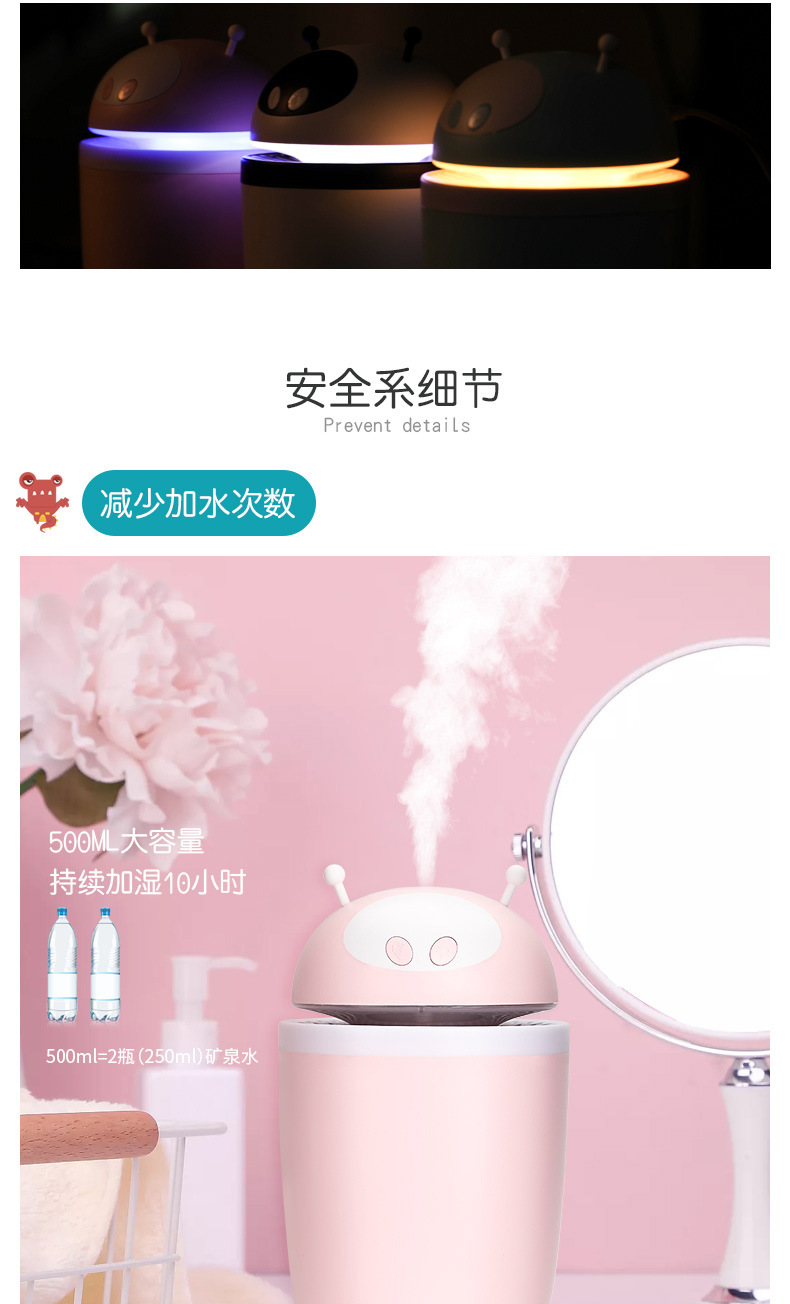 汤河店 太空人加湿器usb加湿器三合一家用雾化器迷你创意礼品A