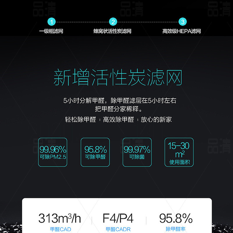 汤河店   智能空气净化器家用负离子PM2.5除甲醛室内除烟除味净化器C