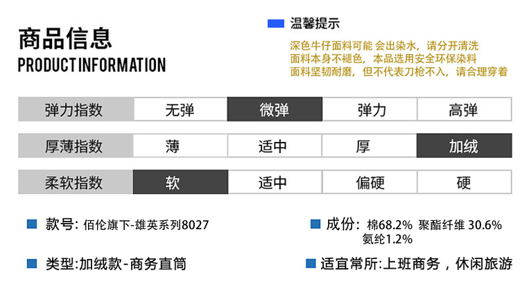 汤河之家  冬季新款牛仔裤男保暖加绒加厚宽松中年长裤子爸爸装牛仔裤男士C