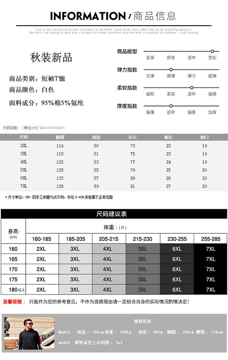 汤河之家  潮牌男装短袖T恤宽松圆领加肥加大休闲胖子半袖印花拼接体恤C