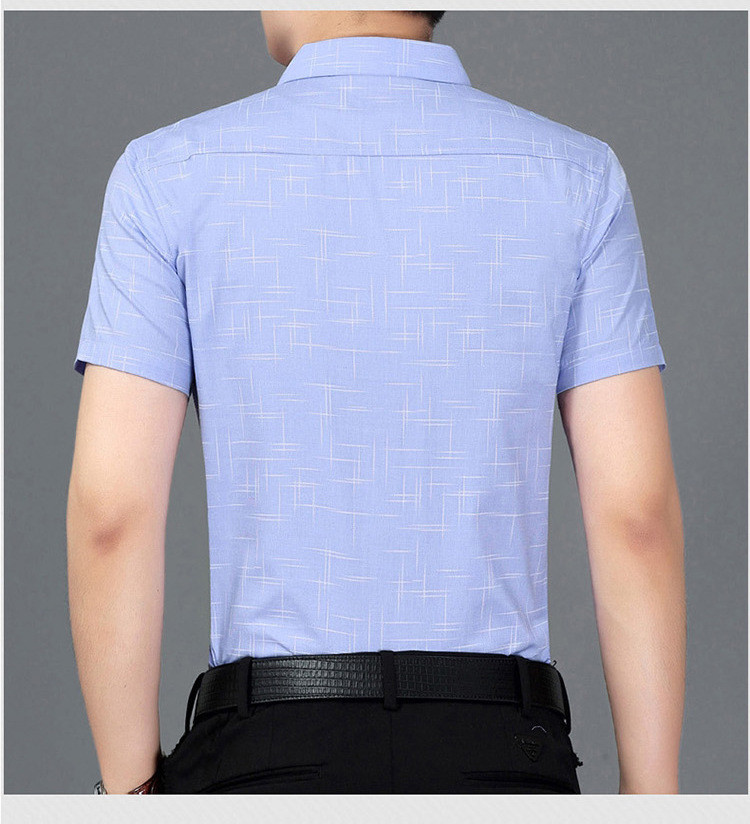 汤河之家 2020衬衫男短袖修身夏季韩版中青年衬衣