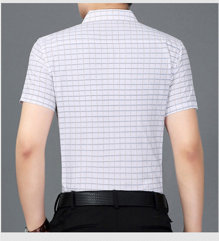 汤河之家 2020男士短袖衬衫夏中青年韩版休闲衬衣