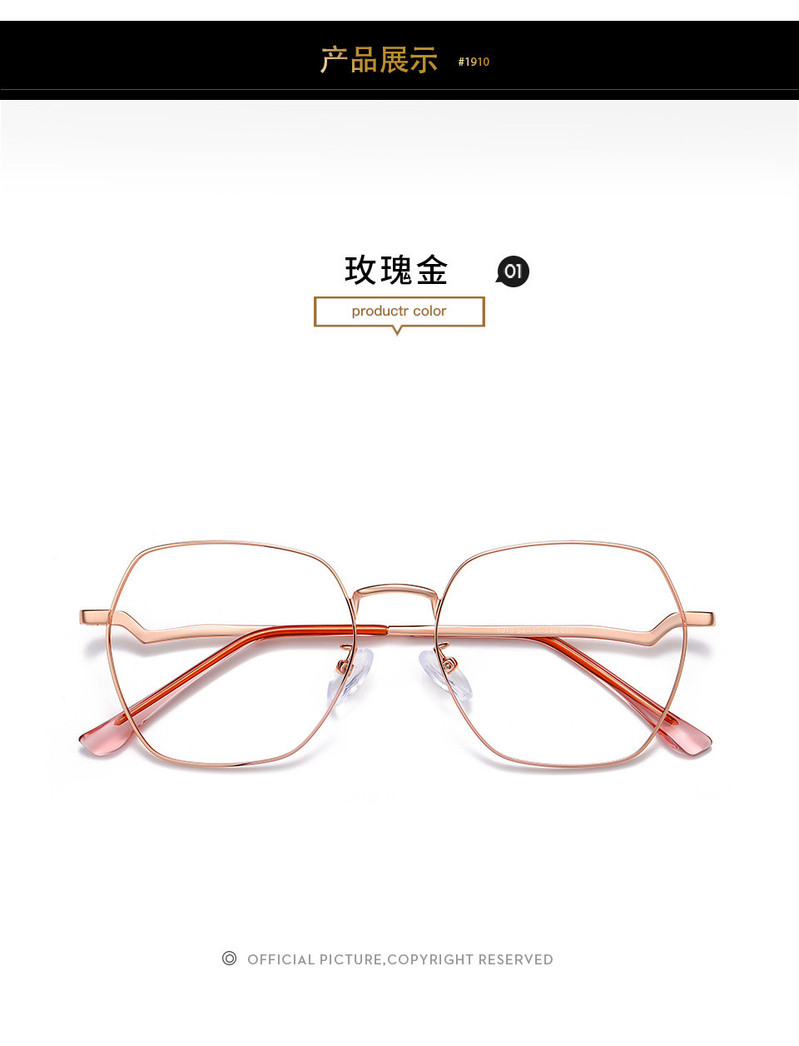 施悦名 阿莎露2020新款金属眼镜框女 时尚大框别致眼镜架 简约可配近视镜