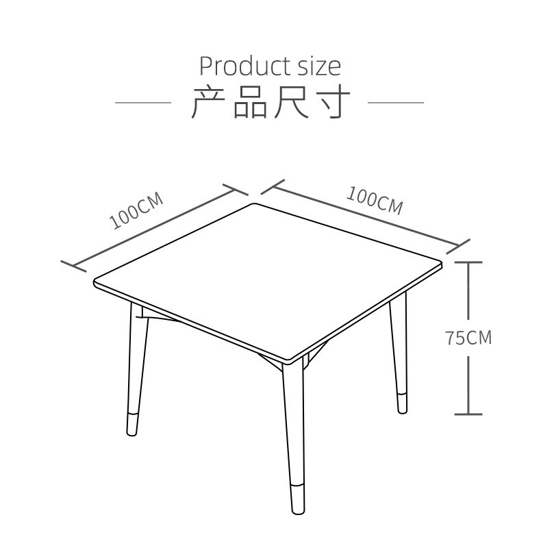 汤河店 北欧大理石餐桌小户型餐桌现代简约4人正方形阳台实木家用小餐桌a