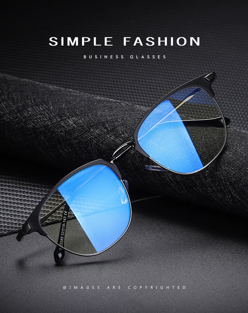 汤河之家 2020新款金属平光镜时尚学生文艺眼镜框WD3389防蓝光眼镜c