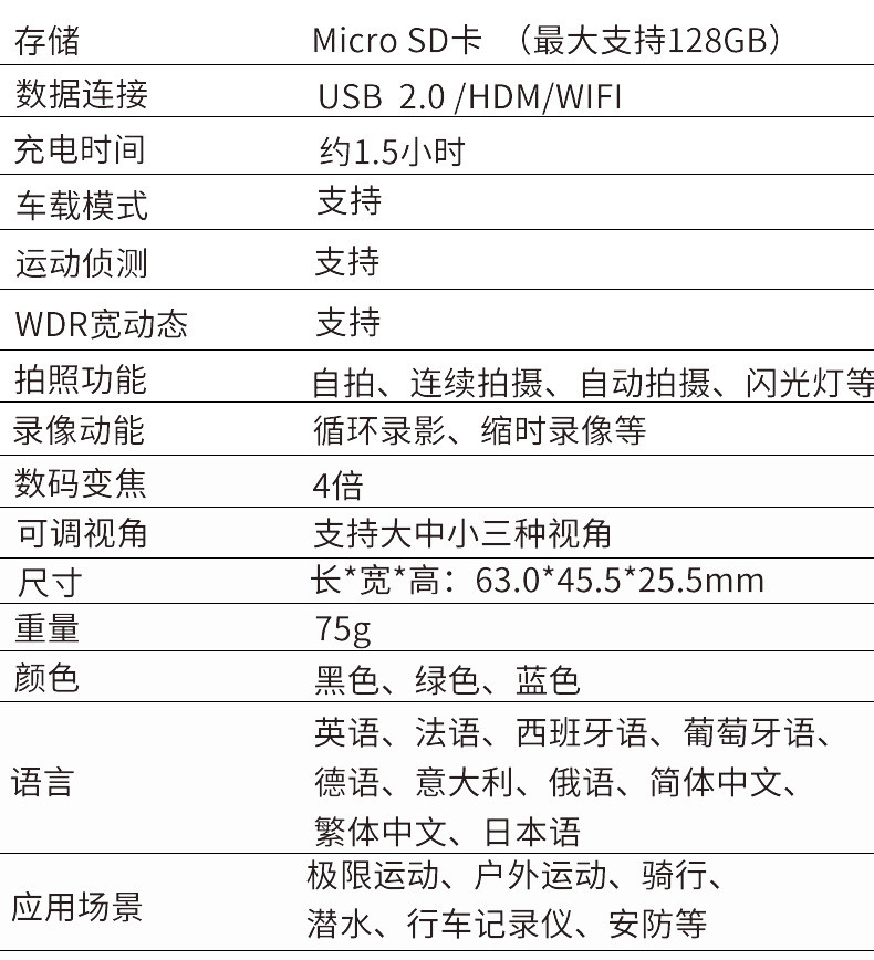 汤河店  防水潜水4K运动相机高清摄像旅游数码相机摩托车车载记录仪a