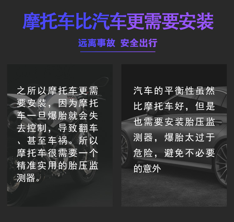 汤河店 摩托车胎压监测器机车胎压侦测器外置无线高精度电动摩托胎压监测a