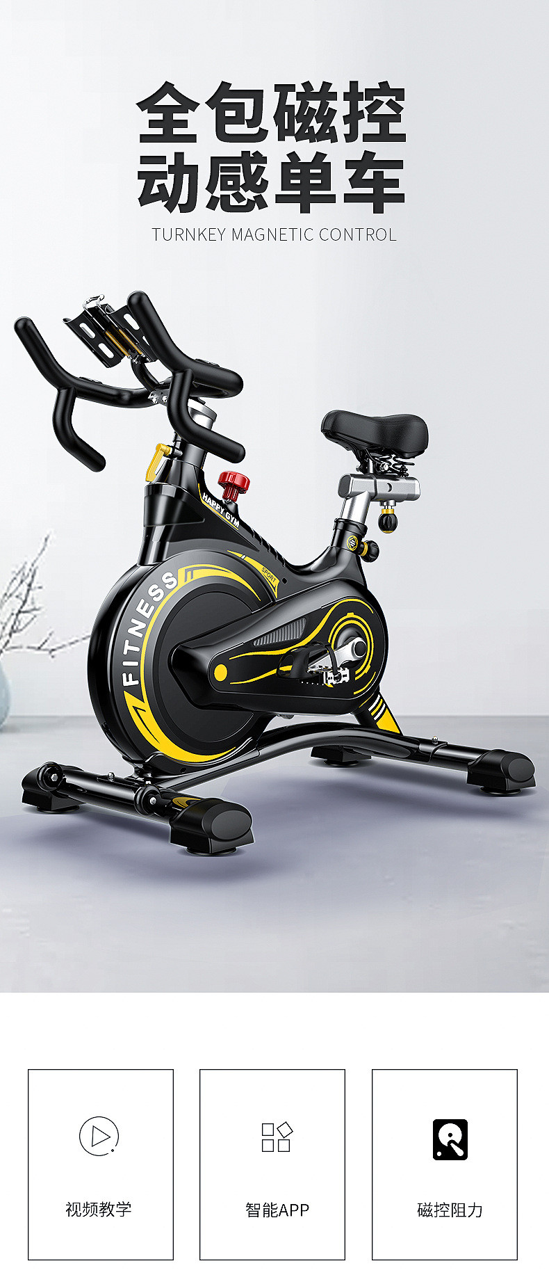 汤河店 美国LIDAK动感单车静音家用智能健身车健身器材运动