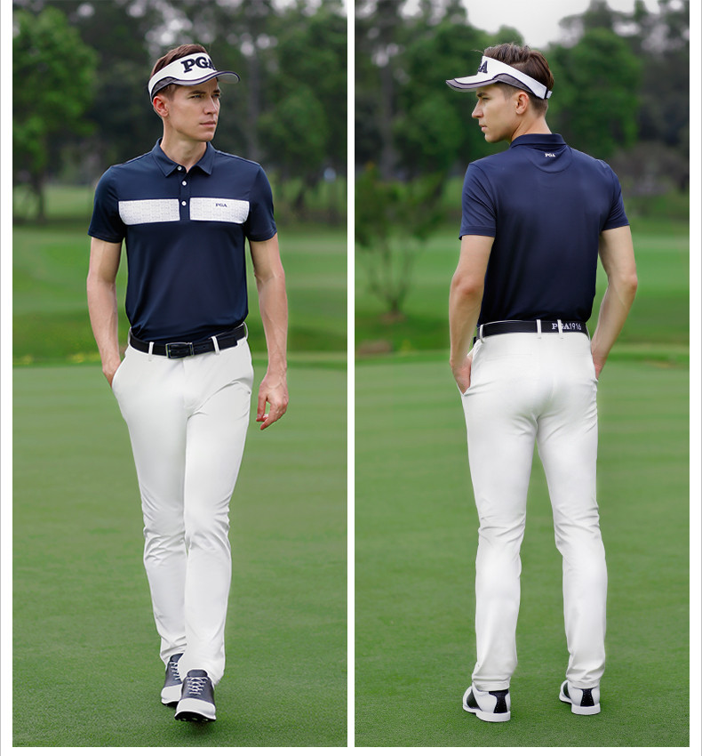 汤河之家 PGA 2020夏季新品 高尔夫运动服装 男士短袖t恤 吸湿速干a