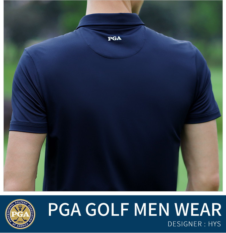 汤河之家 PGA 2020夏季新品 高尔夫运动服装 男士短袖t恤 吸湿速干a