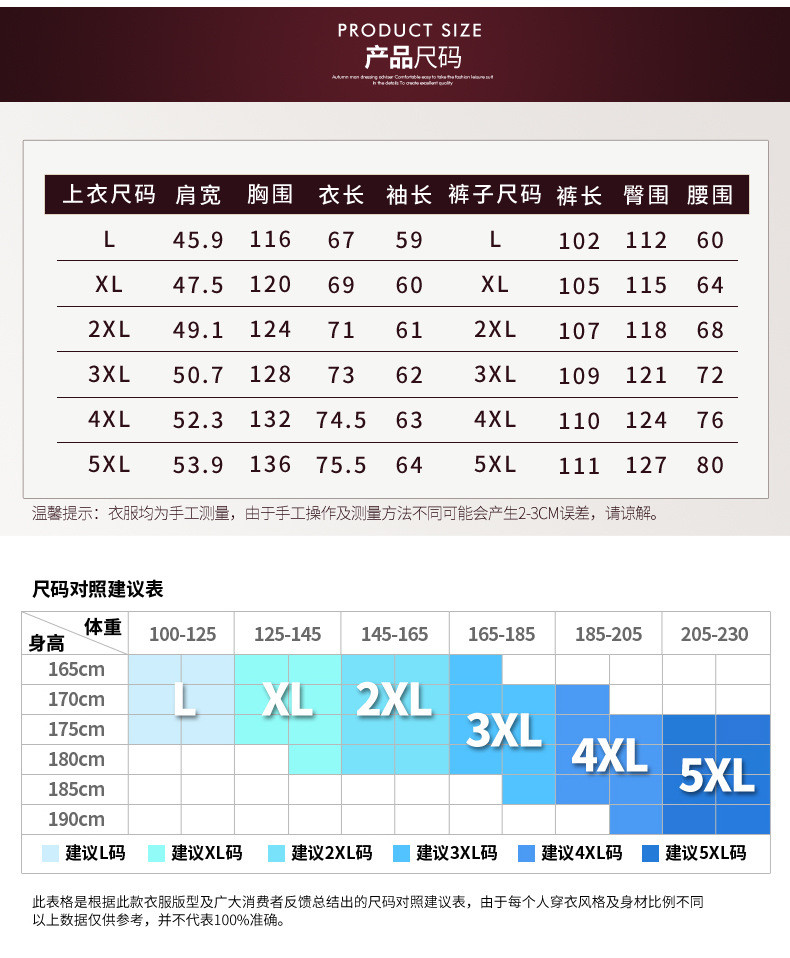 洋湖轩榭 2021春秋季商务男装棉运动服套装男休闲套装中老年大码立领两件套a