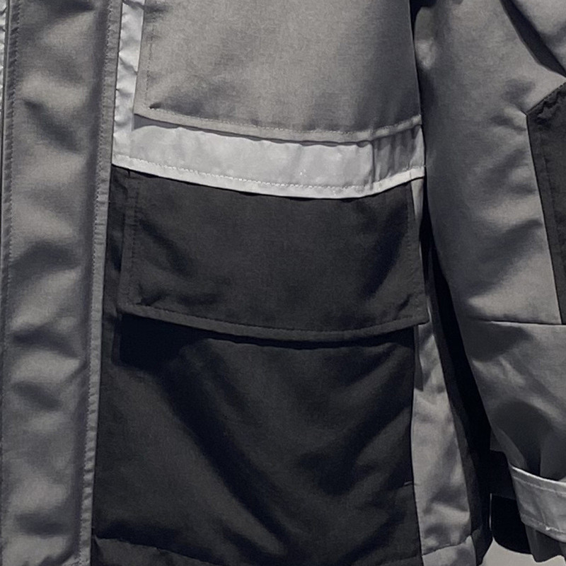 汤河之家 2021春季男士时尚潮流灰色反光条拼接 撞色夹克外套a