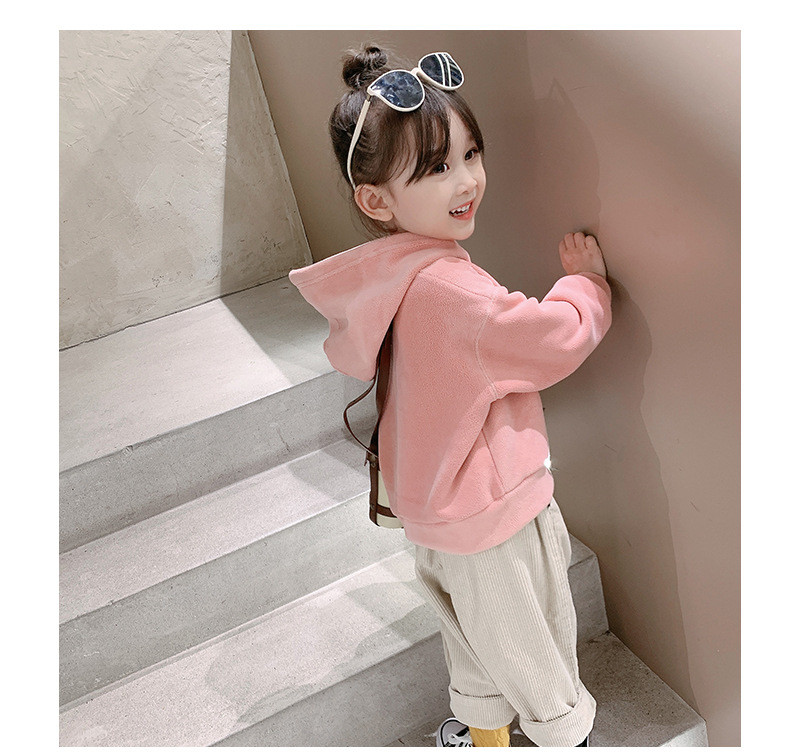 洋湖轩榭 韩国童装 儿童2021新款卫衣女童洋气休闲双层加厚加绒小绵羊帽衫