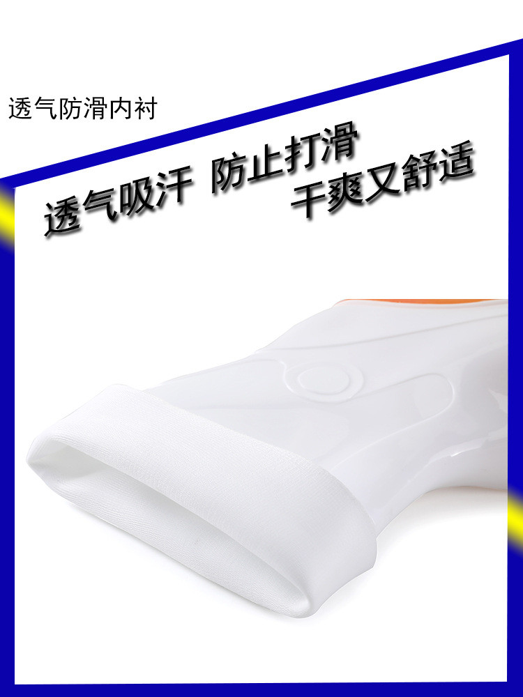 2021 中筒雨鞋男606白色中帮食品卫生雨靴劳保防水鞋胶鞋