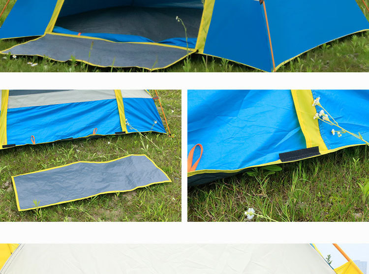 洋湖轩榭 户外用品3-4人全自动帐篷沙滩野营弹簧速开双人单层露营帐篷 户外