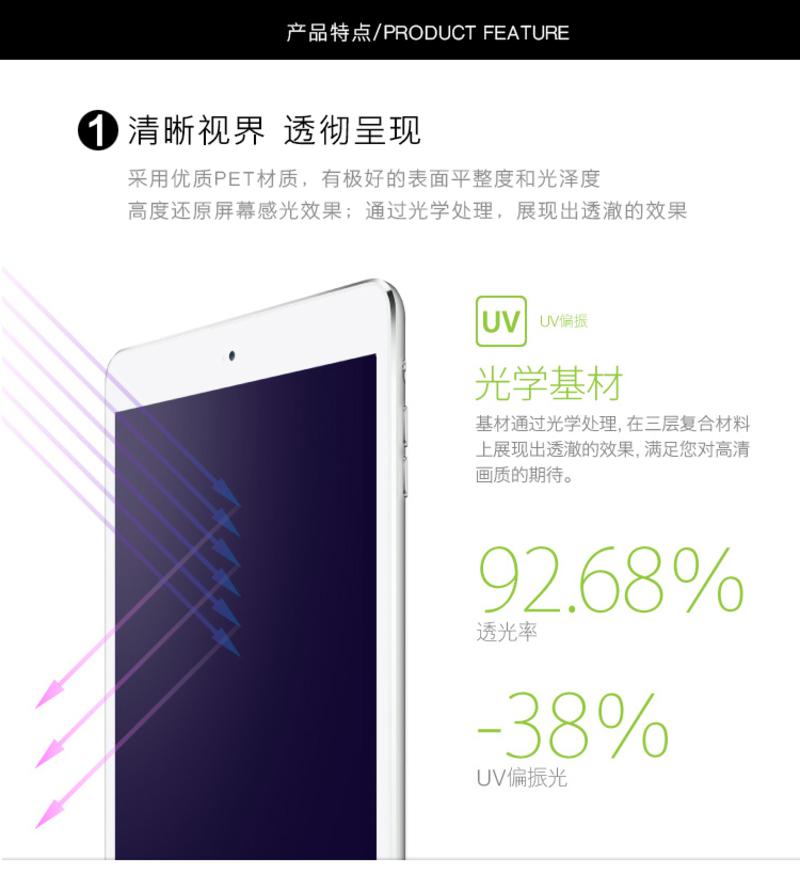EXCO宜适酷高清保护贴/屏幕保护膜/保护贴 For iPad Mini4 CPP16