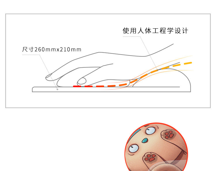 宜适酷 护腕鼠标垫 卡通可爱腕托原创鼠标垫