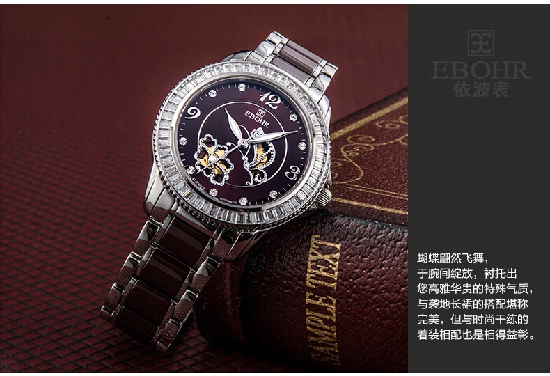 依波表(EBOHR) 精美时尚女表镂空机械女士手表腕表10880128