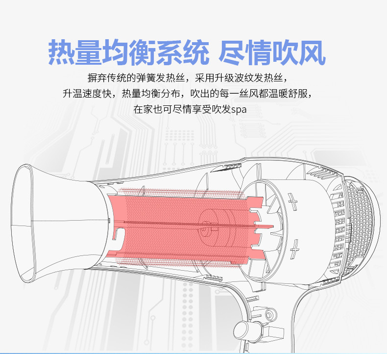 Riwa/雷瓦雷瓦吹风机家用电吹风大功率理发店发廊不伤发风筒 RB-7161