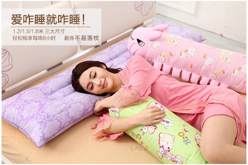 唯眠纺决明子长枕头双人枕头1.2米可爱情侣枕芯 送枕套