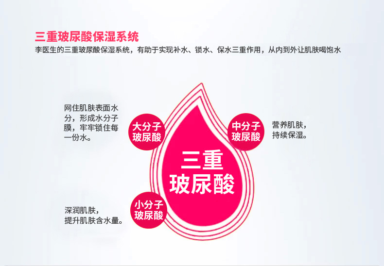 李医生玻尿酸亮采保湿精华水150ml 爽肤补水柔肤水化妆水补水保湿