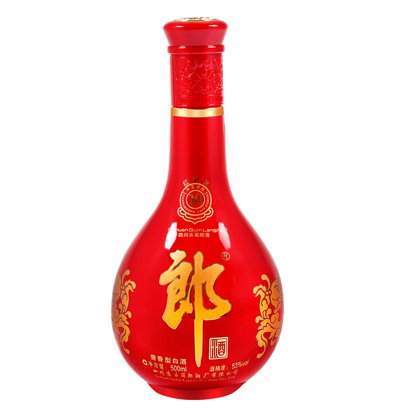 郎酒 红 花 郎 十年 陈酿 53度500ml 酱香型白酒