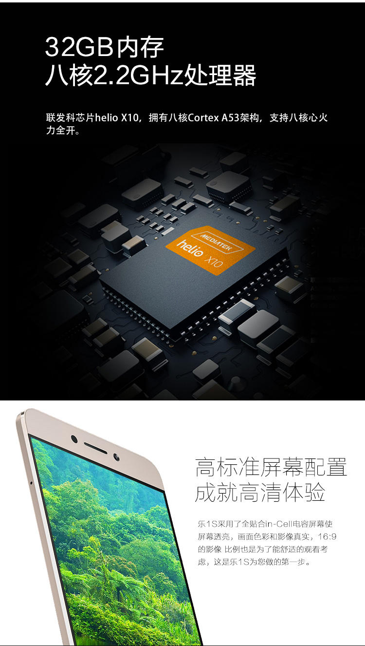 乐视 Letv 乐1S (X501) 太子妃版 移动联通4G手机 银色 32G 套装送钢化膜