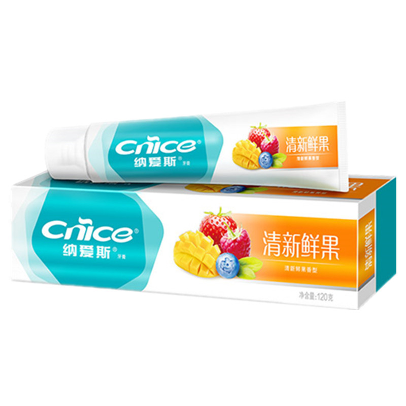 【特惠】【4支装】纳爱斯清新鲜果牙膏维C营养水果味120g*4支
