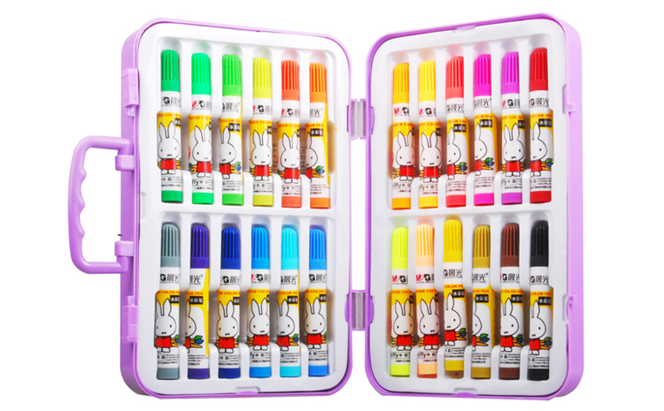 晨光文具 米菲系列24色水彩笔FCP90163可洗墨水彩色绘画画笔 涂鸦画笔 安全无毒 学习用品