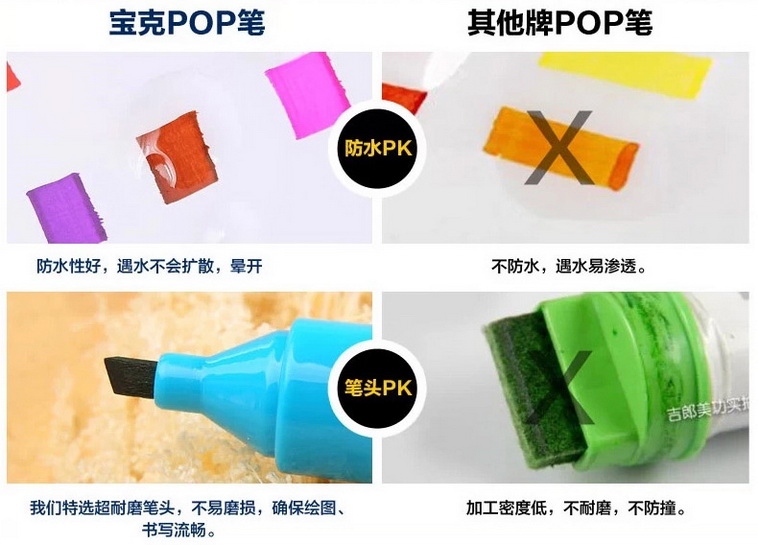 宝克 POP唛克笔MK850-20线幅宽20mm广告专用笔 手绘彩色油性马克笔 美工海报笔