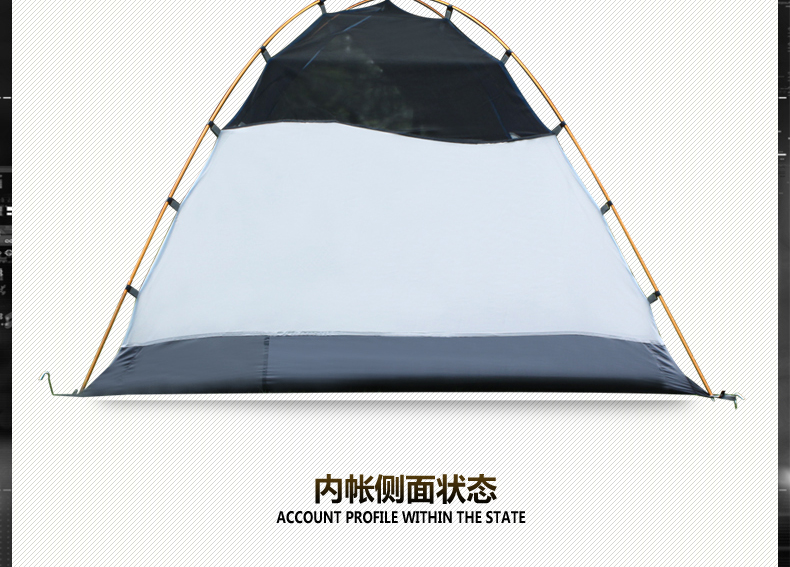 公狼帐篷户外 3-4人铝杆露营野营装备 野外双人双层防雨 家用帐篷