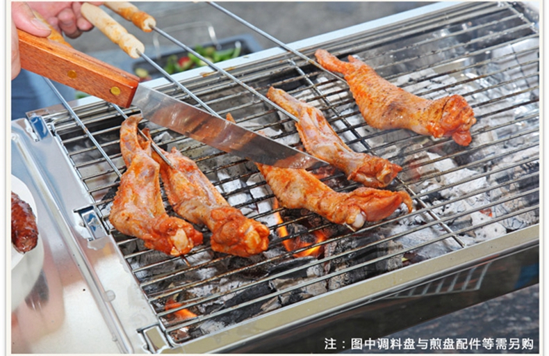 一路行烧烤炉 烧烤架 户外不锈钢 BBQ木炭烤炉 烤架情侣烧烤架 便携式烤架