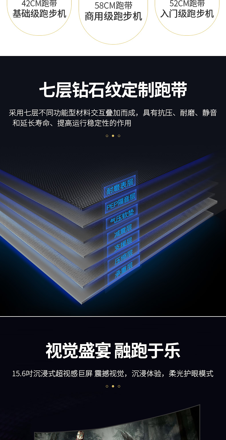 立久佳 580 跑步机电动多功能家用款静音健身房商用加宽跑带轻商用跑步机