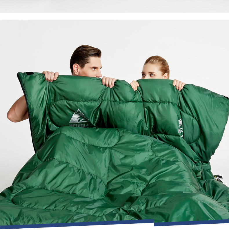 公狼睡袋成人户外 冬季旅行睡袋加厚双人帐篷睡带便携式露营野营