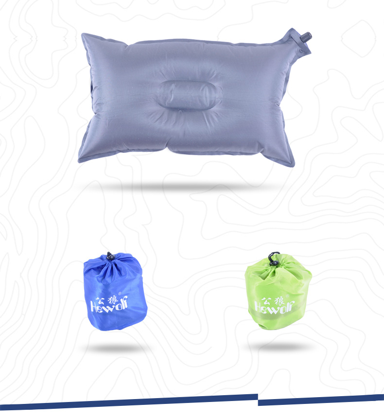 公狼 充气枕头 睡枕靠枕 户外旅行便携枕 颈枕 自动充气 护颈枕头