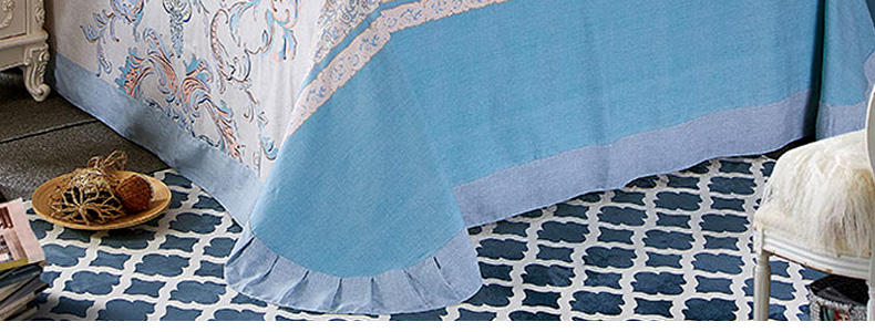 VIPLIFE高端全棉活性印加厚花磨毛纯棉四件套床单被套