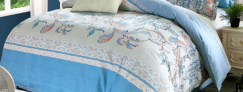 VIPLIFE高端全棉活性印加厚花磨毛纯棉四件套床单被套