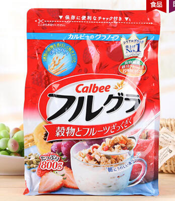 日本进口Calbee/卡乐比营养早餐 水果颗粒果仁谷物800g冲饮麦片