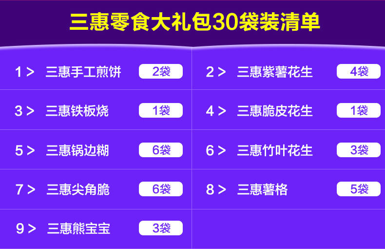 零食大礼包500g 三惠膨化食品组合儿童休闲小吃美食送男女友