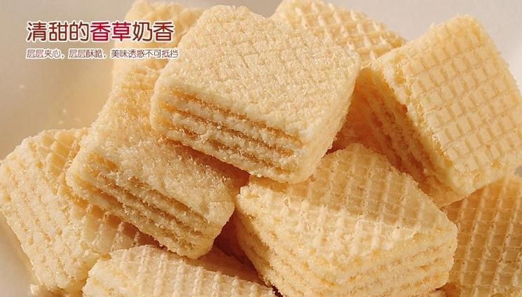 爱利地香草味、牛奶咖啡华夫块250g威化饼干