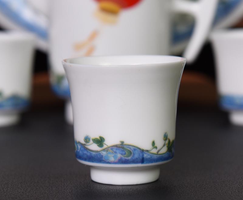 瓷拍 景德镇陶瓷功夫茶具套装建国60周年纪念 茶壶茶杯 茶盘托盘