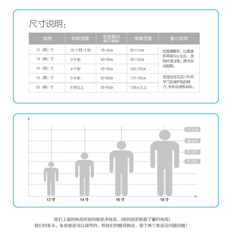 途锐达小麋鹿3岁以上儿童自行车18寸宝宝小孩自行车男女