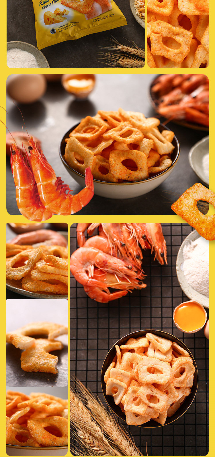 印尼进口 奥嘉莱虾片蟹片30g/袋 龙虾片/烤蟹味/原味 膨化休闲零食品多口味选择