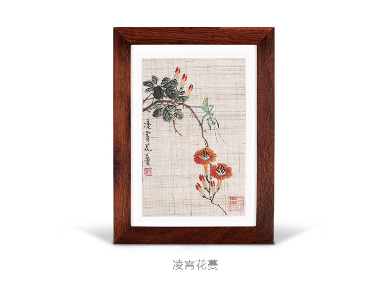 巴蜀一品沐荷夏布框画