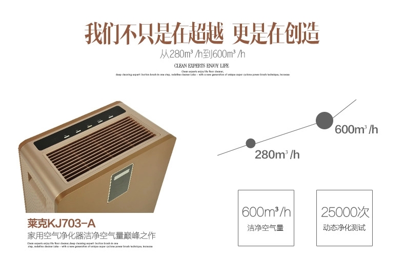  莱克净化器家用KJ703-A超大洁净空气量除菌抗过敏专用空气净化器